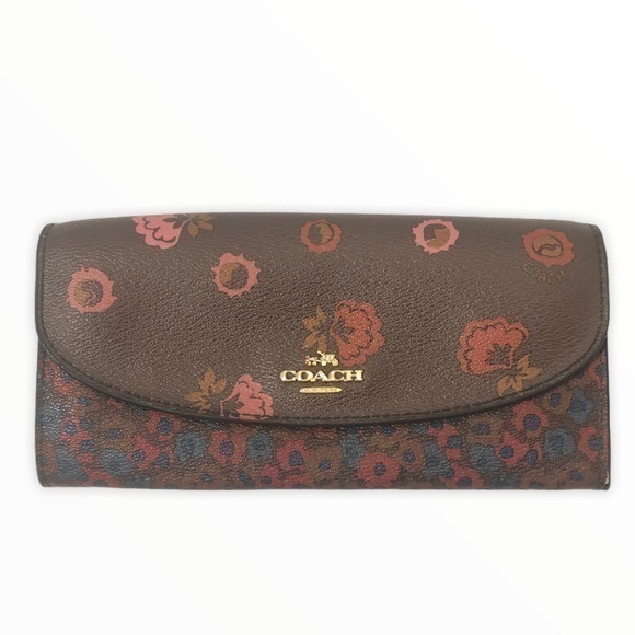 Coach floral burgundy wallet - Picture 1 of 11